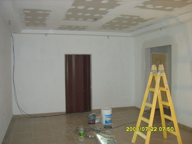 cielorraso terminado/paredes planchadas listas para pintar